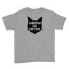 meow or never cat Youth Tee