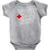 safety first drink with a nurse Baby Onesie