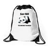 say no to doing things Drawstring Bags