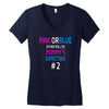 pink or blue mommy is expecting number 2 new Women's V-Neck T-Shirt