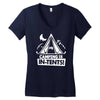 white ink camping is in tents funny Women's V-Neck T-Shirt