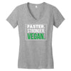 faster stronger vegan Women's V-Neck T-Shirt