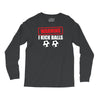 warning i kick balls Long Sleeve Shirts