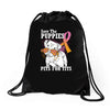 save the puppies Drawstring Bags