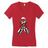 carcinoid cancer ribbon and rose Women's V-Neck T-Shirt