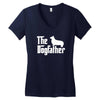 the dogfather pembroke welsh corgi white Women's V-Neck T-Shirt