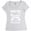 October Girls Are Sunshine Mixed With A Little Hurricane Women's Triblend Scoop T-shirt