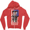 july 4th skull Zipper Hoodie