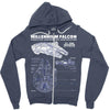 millennium falcon blueprint Zipper Hoodie