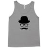 hat wayfarer glasses funny moustache hipster funny geek light tee shir Tank Top