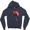 breast cancer girl power Zipper Hoodie
