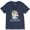 unicorns are born in august cute unicorn V-Neck Tee