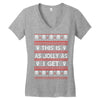 emo gothic ugly christmas sweater. Women's V-Neck T-Shirt