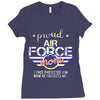military, women's proud air force mom of her military son u Ladies Fitted T-Shirt