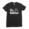 the rodfather   mens funny fishing Ladies Fitted T-Shirt