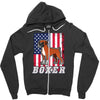 usa boxer flag Zipper Hoodie