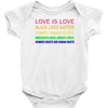 love is love, black lives matter, climate change is real, immigrants m Baby Bodysuit