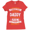 Super Cool Daddy Of A Freaking Awesome Son Ladies Fitted T-Shirt