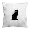 black cat Throw Pillow