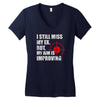 i still mis my ex but my aim is improving Women's V-Neck T-Shirt