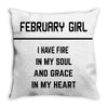 February Girl Throw Pillow