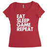eat sleep game repeat Women's Triblend Scoop T-shirt