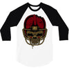 american football skull 3/4 Sleeve Shirt