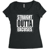 straight outta excuses Women's Triblend Scoop T-shirt