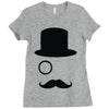 moustache gentleman Ladies Fitted T-Shirt
