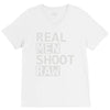 real men shoot raw V-Neck Tee