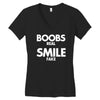 boobs real smile fake Women's V-Neck T-Shirt