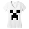 creeper face Women's V-Neck T-Shirt