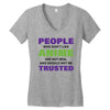 people who don't like anime are not real and should not be trusted Women's V-Neck T-Shirt