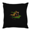 the tree, the raccoon Throw Pillow