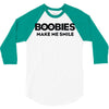 boobies make me smile 3/4 Sleeve Shirt