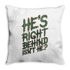 zombie right behind Throw Pillow