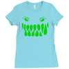 fun monster face, eat, beast, Ladies Fitted T-Shirt