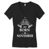 The best teachers are born in  November Women's V-Neck T-Shirt
