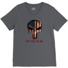 skull us flag live free or die V-Neck Tee