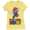 run, mario run Ladies Fitted T-Shirt