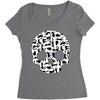 cat skull Women's Triblend Scoop T-shirt