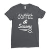 all i need is coffee sciossors Ladies Fitted T-Shirt
