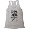 read books drink coffee eat chocolate pet cats Racerback Tank