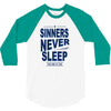 official t shirt mens you me at six sinners never sleep big all sizes 3/4 Sleeve Shirt
