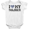 i love my soldier navy camouflage Baby Bodysuit