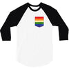 LGBT Pocket Rainbow Colors 3/4 Sleeve Shirt