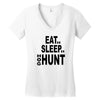 eat sleep hog hunt Women's V-Neck T-Shirt
