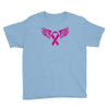 breast cancer ribbon with wing Youth Tee