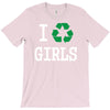 i recycle girls slogan text funny baseball jersey T-Shirt