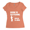 born to go fishing forced to work mens funny Women's Triblend Scoop T-shirt